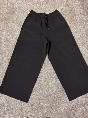 Athleta Black Wide-Leg Drawstring Joggers